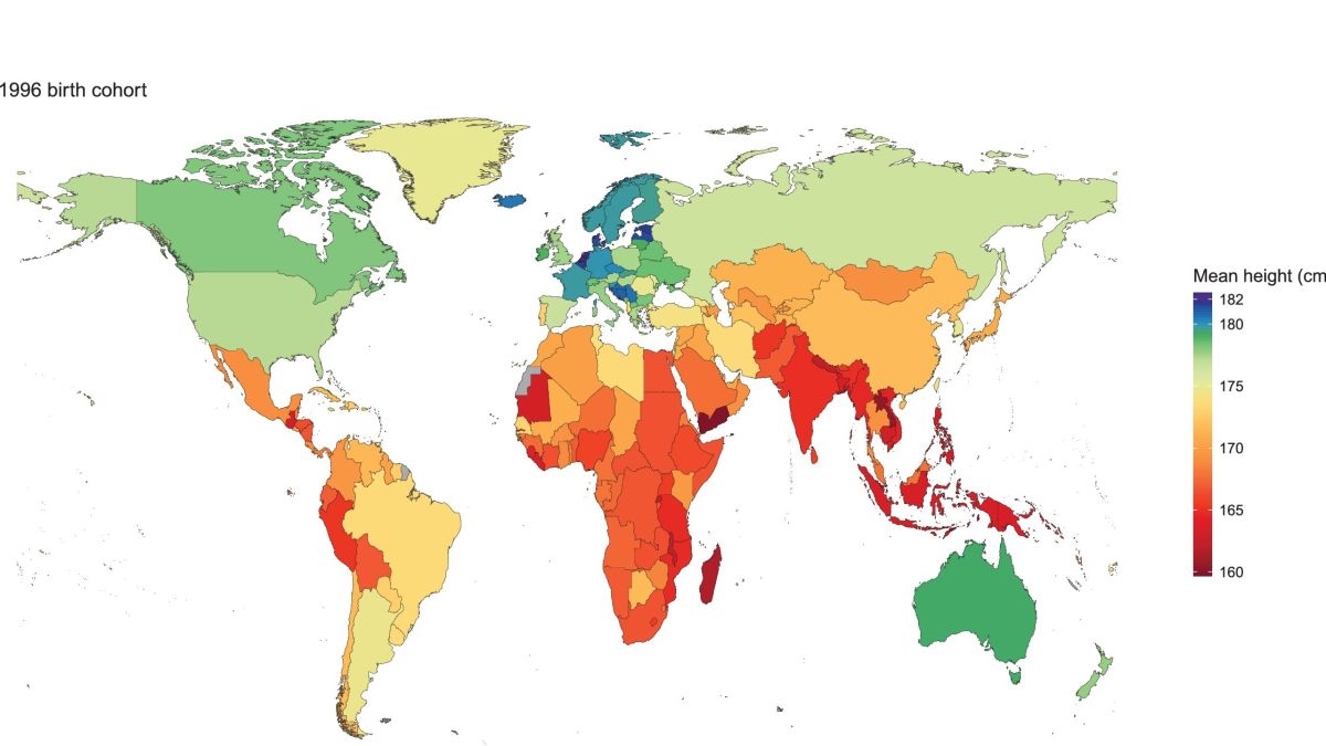میانگین قد در کشور های جهان